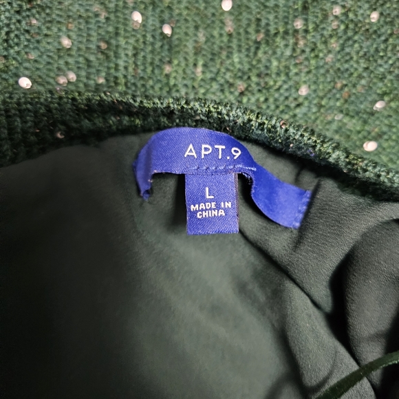 Apt. 9 Knight Green Step Hem Sequin Tunic Size Large - Picture 7 of 9